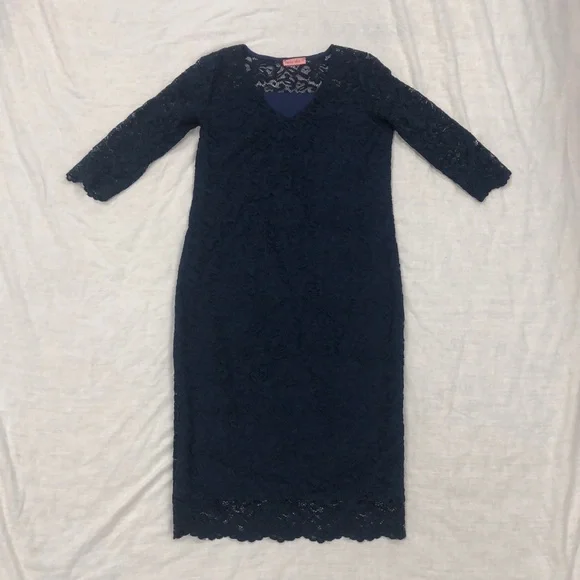 HELLO MIZ Women's Maternity Floral Lace Knee Length Bodycon Dress/ Size: Small - Picture 3 of 10